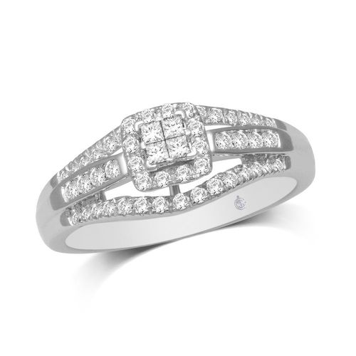 K White Gold 1/2 Ct.Tw.Diamond Fashion Invisible Ring - Star Significance - Modalova
