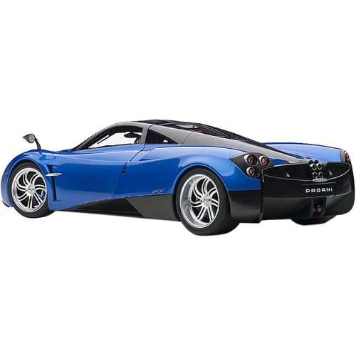 Model Car - Pagani Huayra Metallic Blue, Black Top and Silver Wheels - Autoart - Modalova