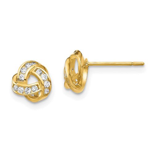K CZ Love Knot Post Earrings - Jewelry - Modalova