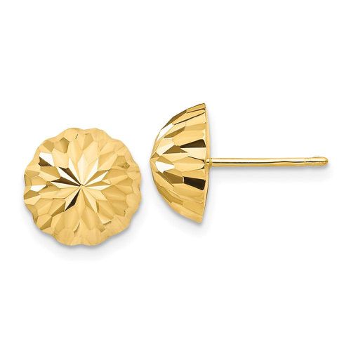 K Gold Diamond-cut 10mm Domed Post Earrings - Jewelry - Modalova