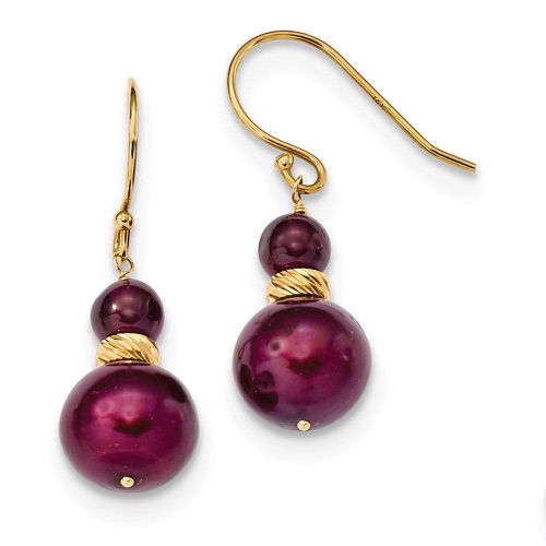 K Garnet & 9-10mm Cranberry FW Cultured Pearl Dangle Earrings - Jewelry - Modalova