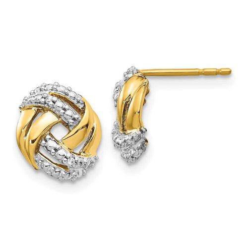 K Diamond w/Rhodium Accents Round Post Earrings - Jewelry - Modalova