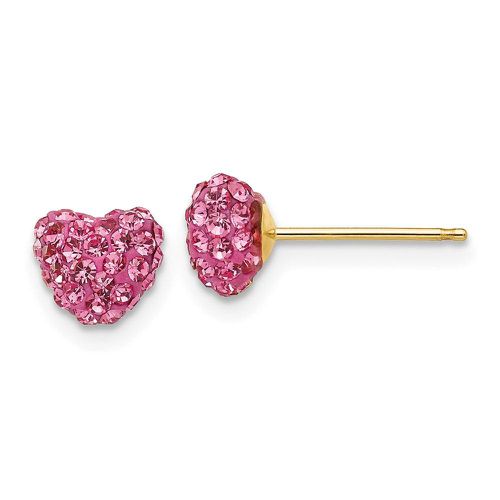 K Rose Crystal 6mm Heart Post Earrings - Jewelry - Modalova