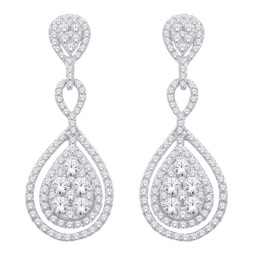 K White Gold 2 2/5 Ct.Tw. Diamond Dangle Earrings - Star Significance - Modalova