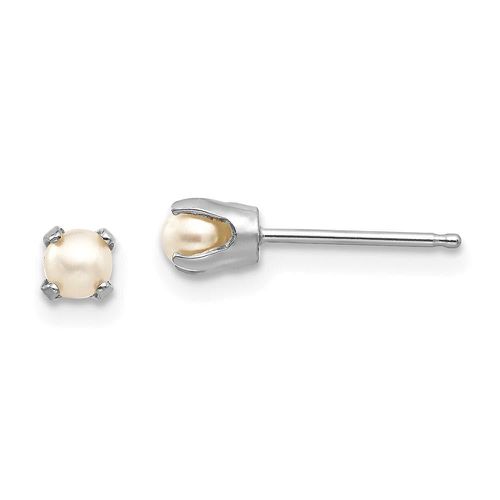 K White Gold 3mm FW Cultured Pearl Stud Earrings - Jewelry - Modalova