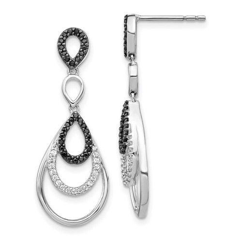 K White Gold Black & White Diamond Post Earrings - Jewelry - Modalova