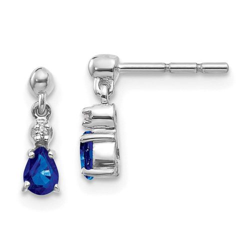 K White Gold Blue Sapphire & Diamond Dangle Post Earrings - Jewelry - Modalova