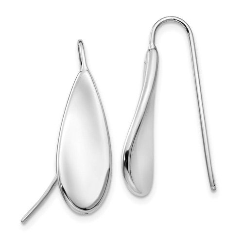 K White Gold Curved Tear Drop Wire Earrings - Jewelry - Modalova