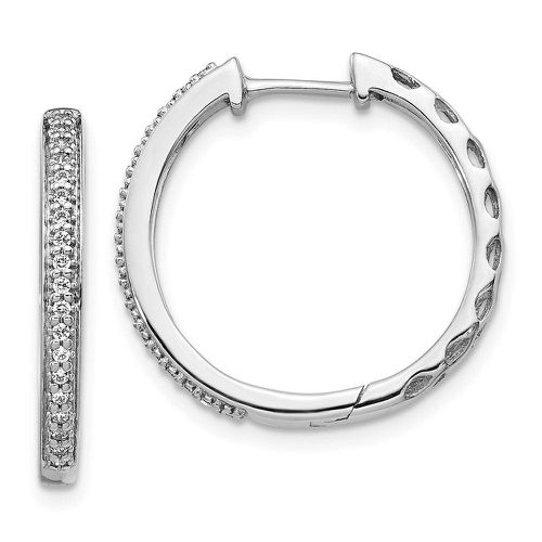 K White Gold Diamond 2mm Hinged Hoop Earrings - Jewelry - Modalova