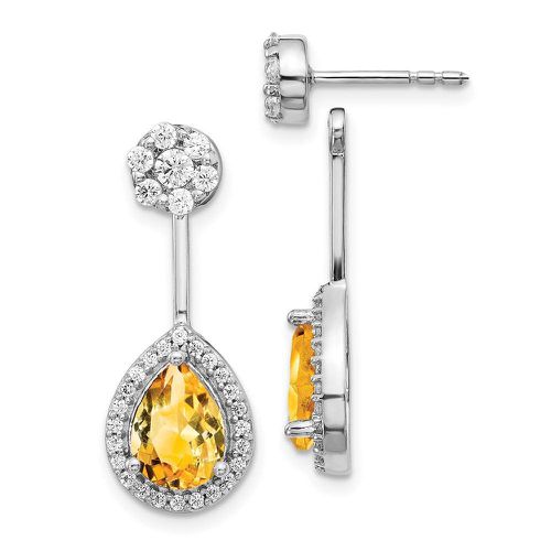 K White Gold Diamond & Citrine Earrings - Jewelry - Modalova