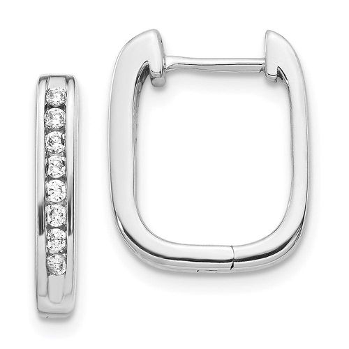 K White Gold Diamond Complete Hinged Hoop Earrings - Jewelry - Modalova