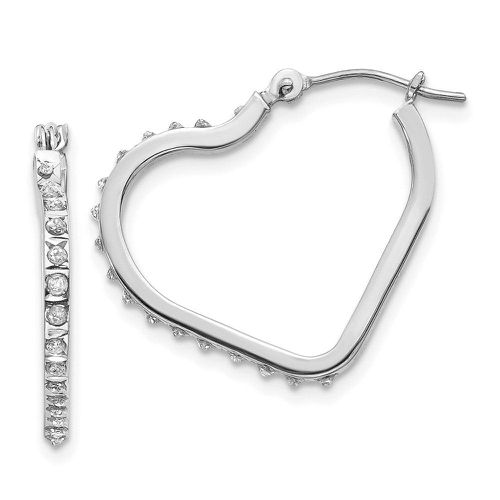 K White Gold Diamond Fascination Heart Hinged Hoop Earrings - Jewelry - Modalova