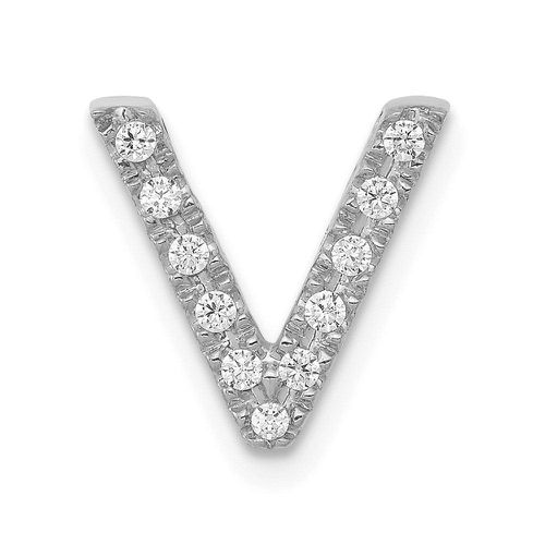 K White Gold Diamond Initial V Charm - Jewelry - Modalova