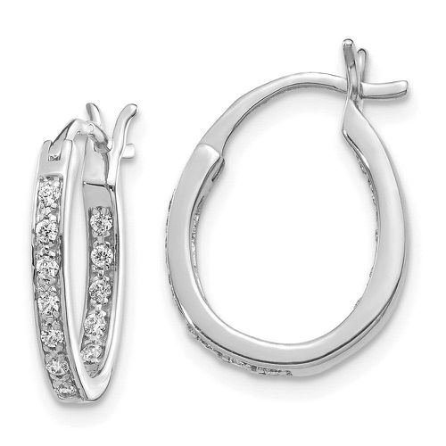 K White Gold Diamond In/Out Hoop Earrings - Jewelry - Modalova