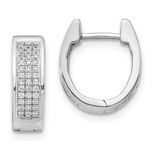 K White Gold Diamond Small Hinged Oval Hoop Earrings - Jewelry - Modalova