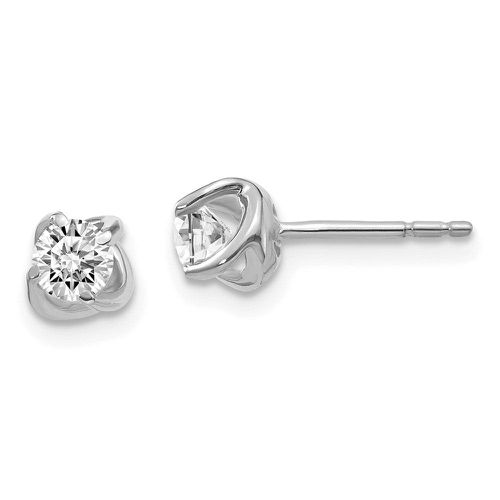 K White Gold Fancy Twist Diamond Earrings - Jewelry - Modalova