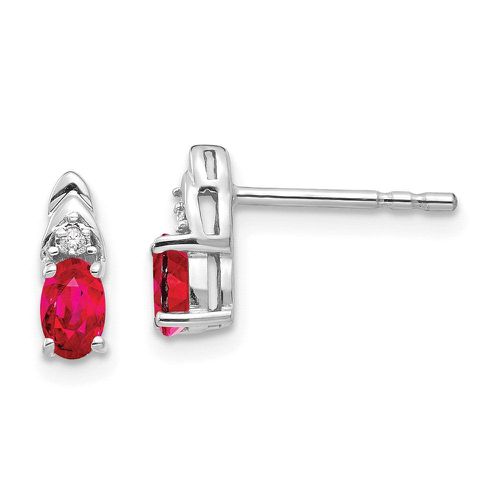 K White Gold Ruby Diamond Earring - Jewelry - Modalova