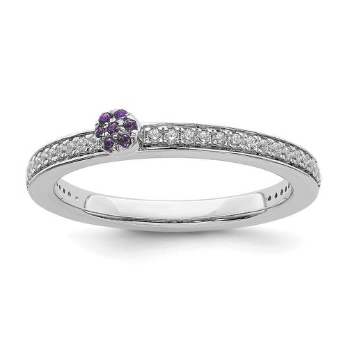 K White Gold Amethyst and Diamond Ring - Stackable Expressions - Modalova