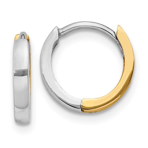 K Two-tone 1.75mm Hinged Hoop Earrings - Jewelry - Modalova