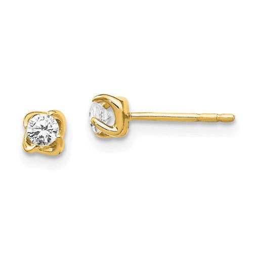K Yellow Gold Diamond Post Earrings - Jewelry - Modalova