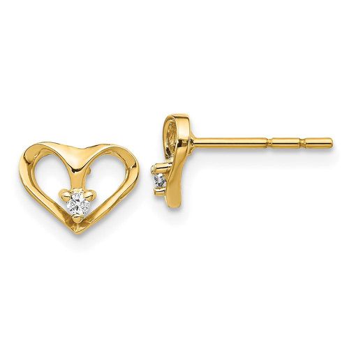 K Yellow Gold Fancy Diamond Heart Earring Mountings No Stones No Backs - Jewelry - Modalova
