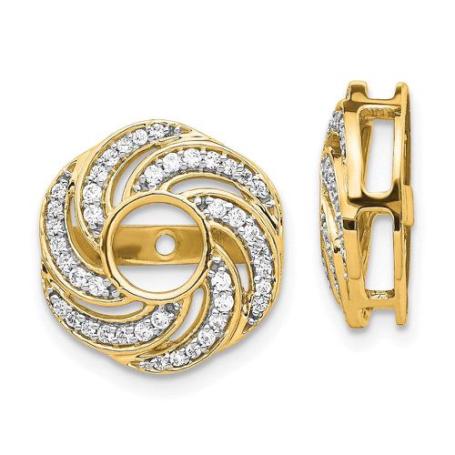 K Yellow Gold Swirl Diamond Jacket Earring - Jewelry - Modalova