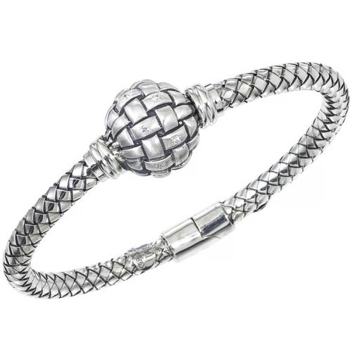 Italy Women's Bracelet - Traversa Ball with Diamond Sterling Silver Metal / VHB 829 D - Alisa - Modalova