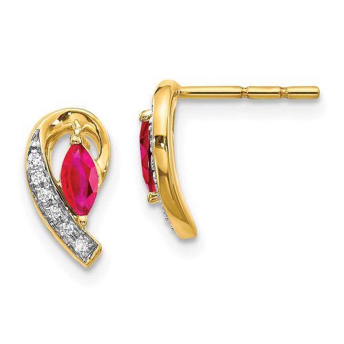 K Diamond & Ruby Earrings - Jewelry - Modalova