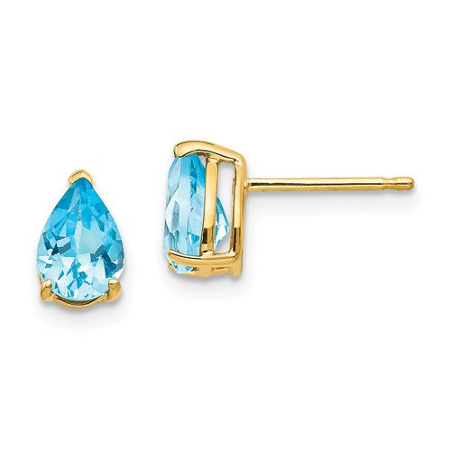 K 7x5mm Pear Blue Topaz Earrings - Jewelry - Modalova