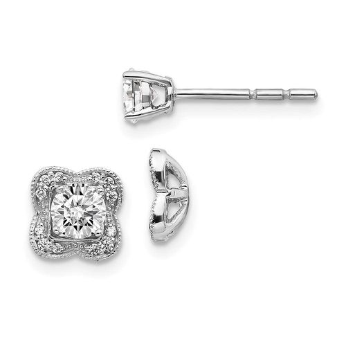 K White Gold Diamond Cluster Semi-mount Earrings - Jewelry - Modalova