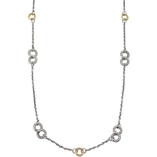 Italy Women's Necklace - Traversa Figure 8 Design 18K YG and Silver Metal / VHN 1087 - Alisa - Modalova