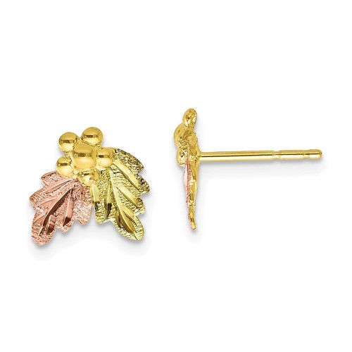 K Tri-color Black Hills Gold Post Earrings - Jewelry - Modalova