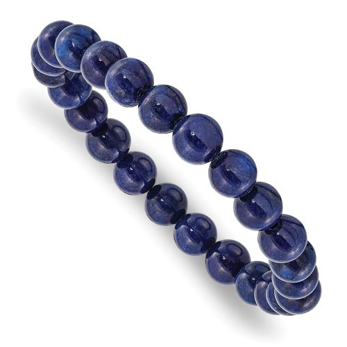 Blue Nephrite Stretch Bracelet - Chisel - Modalova