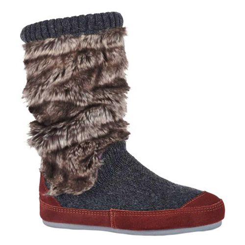 Women's Slouch Boots - Block Design, Charcoal Faux Fur, Large / A10161ADSWL - Acorn - Modalova
