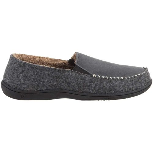 Men's Crafted Moc Slippers - Suede and Faux Wool, Ash, Medium / A19016ASHMM - Acorn - Modalova