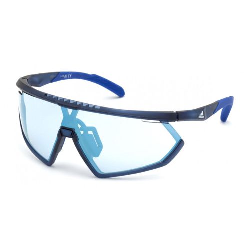 Men's Sunglasses - Matte Blue Plastic Frame Blue Lens / SP0001 91V - Adidas - Modalova
