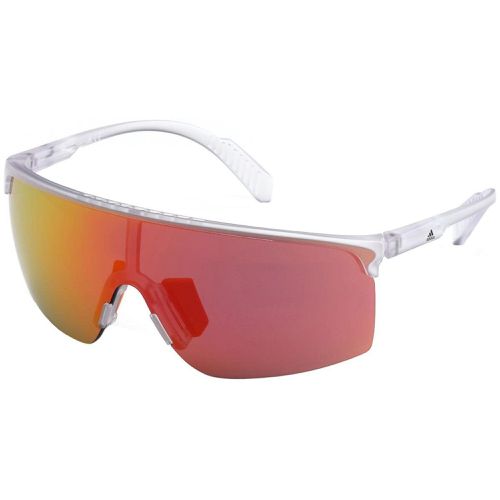 Men's Sunglasses - Shield Frame Smoke Orange Mirrored Lens / SP0005 26C - Adidas - Modalova