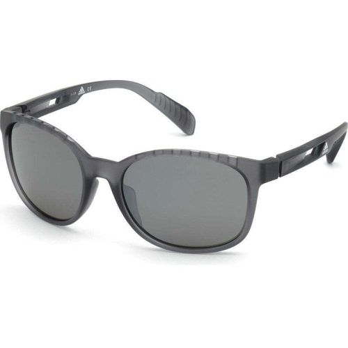 Unisex Sunglasses - Grey Frame Smoke Mirror Polarized Lens / SP0011 20D - Adidas - Modalova