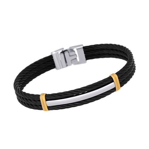 Stainless Steel and 18K Yellow Gold Cable Bracelet 04-92-6329-00 - Alor - Modalova