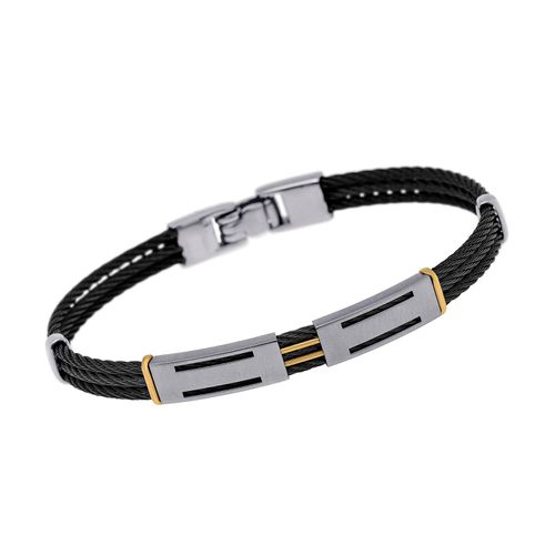 Stainless Steel and 18K Yellow Gold Cable Bracelet 04-92-7810-00 - Alor - Modalova