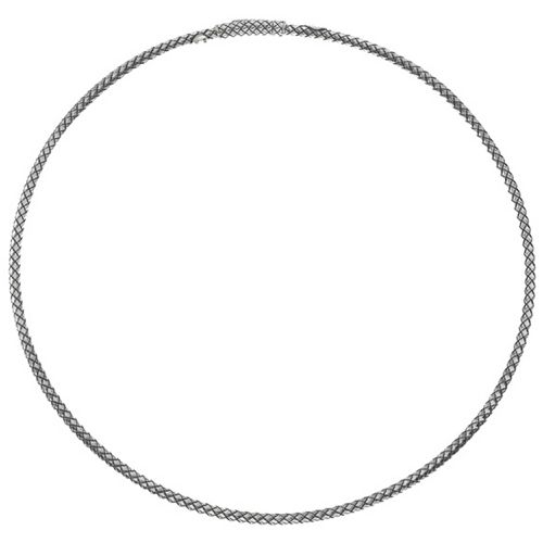 Italy Women's Necklace - Sterling Silver 16 inch Thin Basket Chain / VHN 1449-16 - Alisa - Modalova