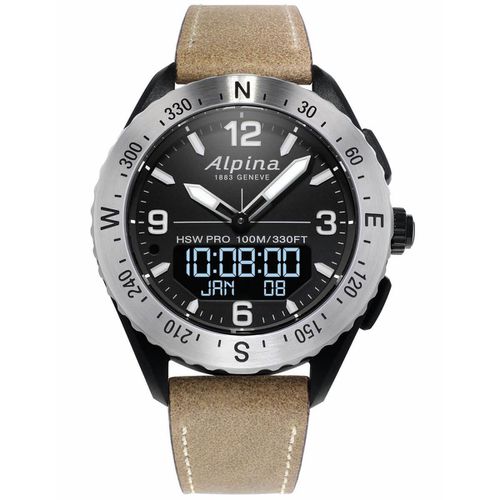 Men's Ana-Digi Watch - AlpinerX Light Brown Leather Strap / AL-283LBBW5SAQ6 - Alpina - Modalova