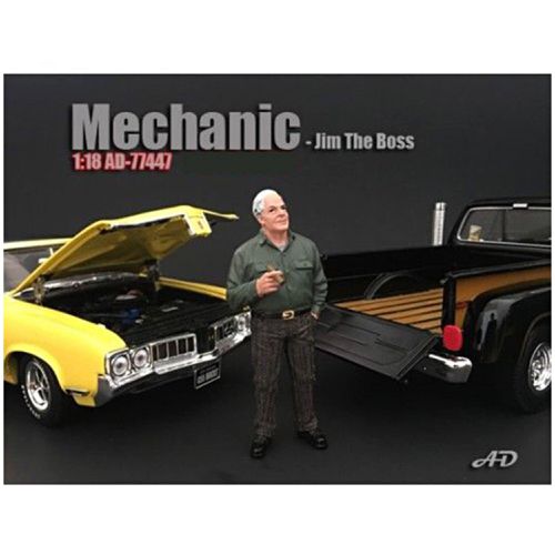 Figurine - Mechanic Jim The Boss For 1/18 Models Blister Pack, 4 inch - American Diorama - Modalova