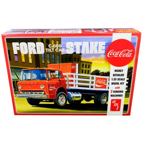 Model Kit - Skill 3 Ford C600 Stake Bed Truck with Two Vending Machines - AMT - Modalova