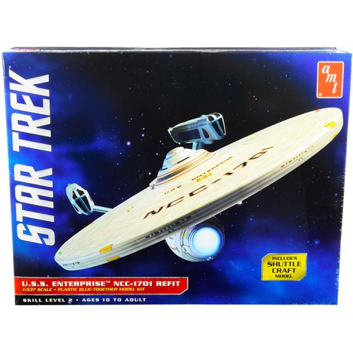 Model Kit - Skill 2 U.S.S. Enterprise NCC-1701 Refit Starship Star Trek - AMT - Modalova