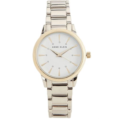 Women's Quartz Watch - White Dial Silver Tone Bracelet / 3057WTTT - Anne Klein - Modalova