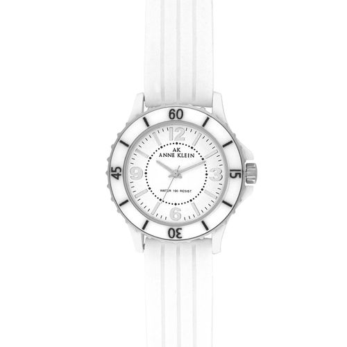 Women's Watch - Japanese Quartz White Dial Rubber Strap / 10-9419WTWT - Anne Klein - Modalova
