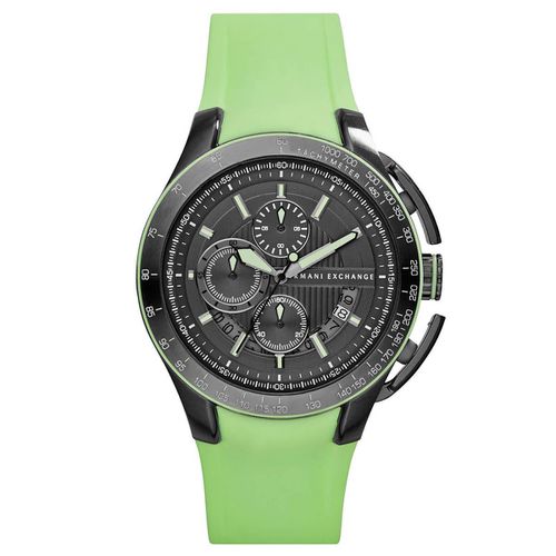 AX1412 Men's Chronograph Grey Dial Green Lime Neon Silicone Strap Watch - Armani Exchange - Modalova