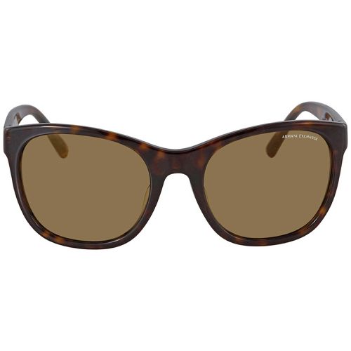 Women's Sunglasses - Shiny Havana Rectangular Frame / AX4105SF 82135A - Armani Exchange - Modalova