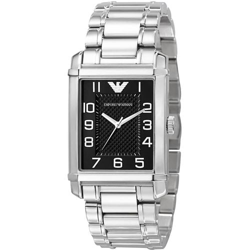 Men's Quartz Watch - Black Dial Stainless Steel Bracelet / AR0492 - Armani - Modalova